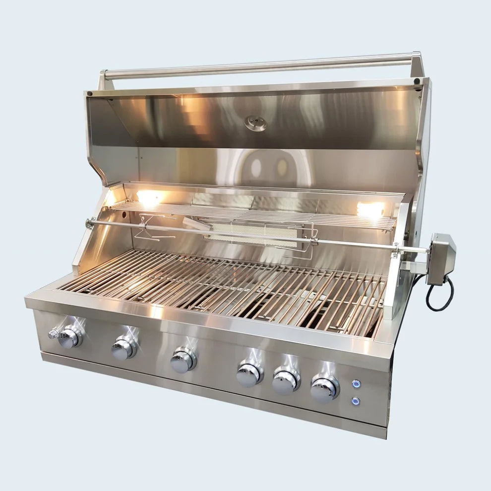 Bbq Gas Grill Outdoor Garden Built in 304 Stainless Steel Gas Bbq Grill Bbq Gas Grill with LED and Rotisserie