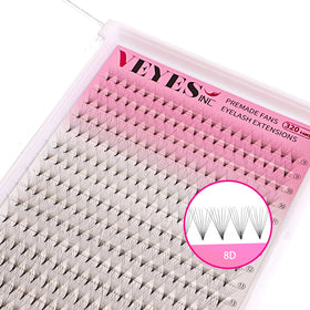 VEYES Inc Plus Tray 8D Promade Fans Lashes Extensions 3d 5d 6d 10d 12d Promade Fans Mix Length Korea PBT Fiber Volume Fans