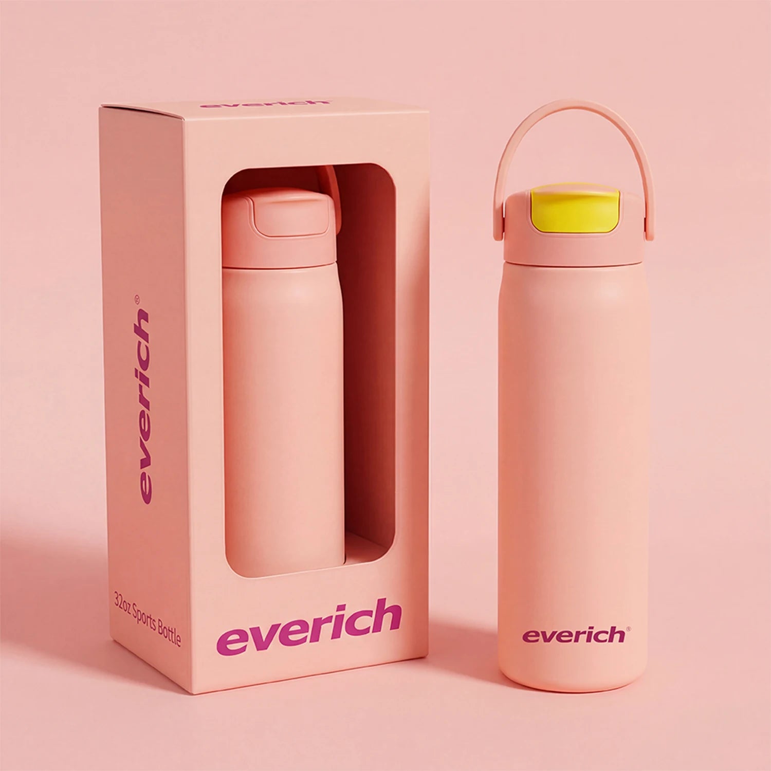 Everich 32oz 40oz Wide Mouth Vacuum Insulated Double Wall Stainless Steel Sports Water Bottle with Lids