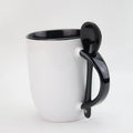 11oz Blank Sublimation Ceramic Coffee Cup with Spoon Inner Handle Colored Personality Logo Custom Glazed Mug