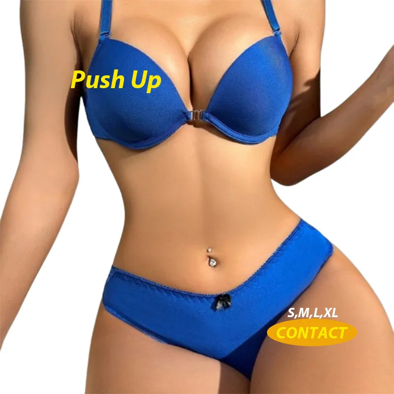 Wholesale Stock Customize Adjustable Sexy Underwear Push up T-Shirt Bra Set for Women