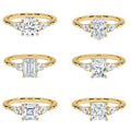 Wholesale IGI  Certified HPHT CVD D VS1 1CT 18K Solid Gold  Stone Oval Cut with Pear Diamond Trilogy Engagement Ring