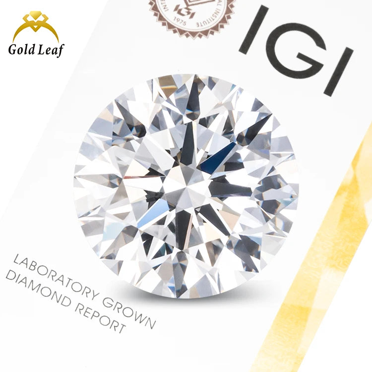 Goldleaf Wholesale Round Brilliant Cut Loose Diamonds DEF Color VVS VS CVD HPHT Lab Grown Diamonds for Jewelry Making