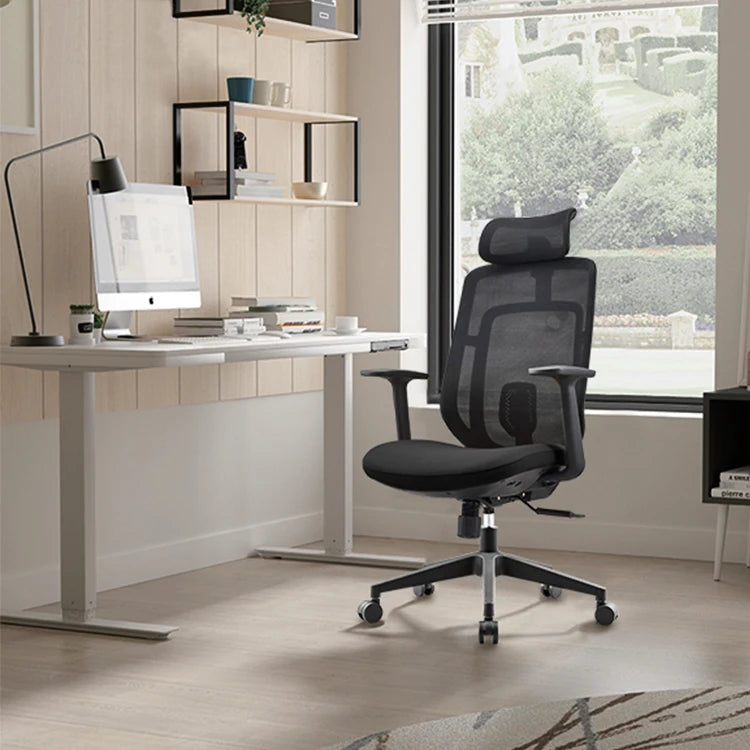 Foshan Manufacturer Factory Mesh Swivel Office Chairs High Back Ergonomic Lumbar Support Chair Office Arm Chairs Nylon Material