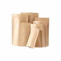 40g Window Stand up Kraft Ziplock Pouch Bags Custom 100% Biodegradable Cornstarch Compostable Zip Kraft Paper Pouch Packaging