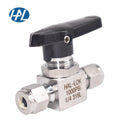 1/4 In. Stainless Steel Double Ferrule Ball Valve Manual Low Pressure Straight Pattern for Gas Applications
