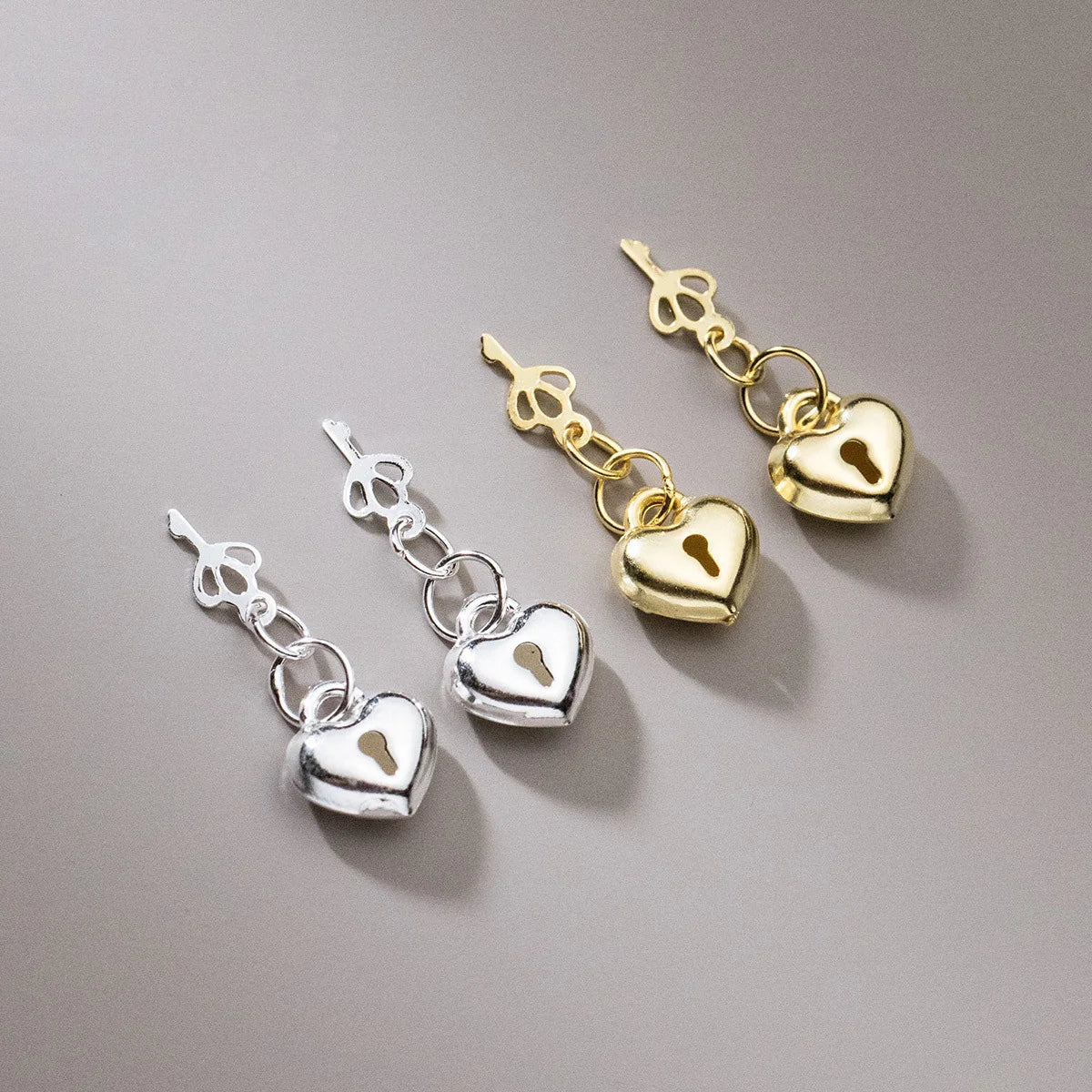 Unique 925 Sterling Silver Keys and Heart-Shaped Locks Pendant for DIY Jewelry Making Wholesale