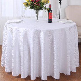 Wholesale Jacquard 120 Plain Round Table Cloth Wedding Damask Tablecloths