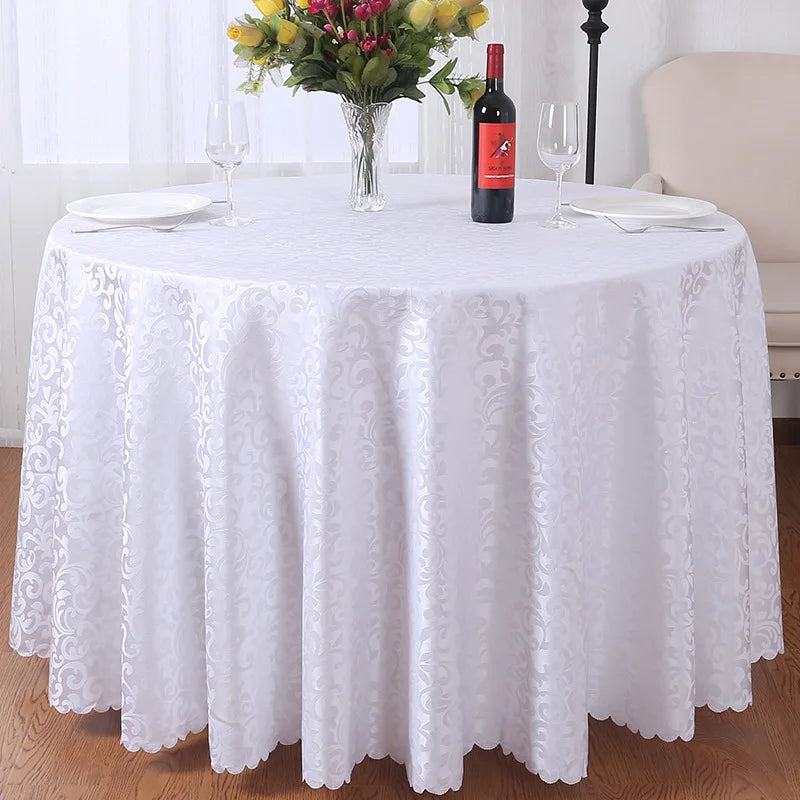 Wholesale Jacquard 120 Plain Round Table Cloth Wedding Damask Tablecloths