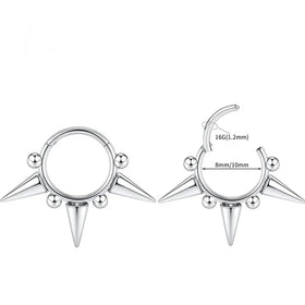 Wholesale Punk Style Body Jewelry Gold Plated Perforated Ear Cartilage Horseshoe Nose Ring Claw Setting Inlay for Men Women