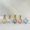 Wholesale 10ml round Cylinder Perfume Spray Glass Bottle Blue Clear Pink Yellow Grey Colors with Shiny Gold Cap