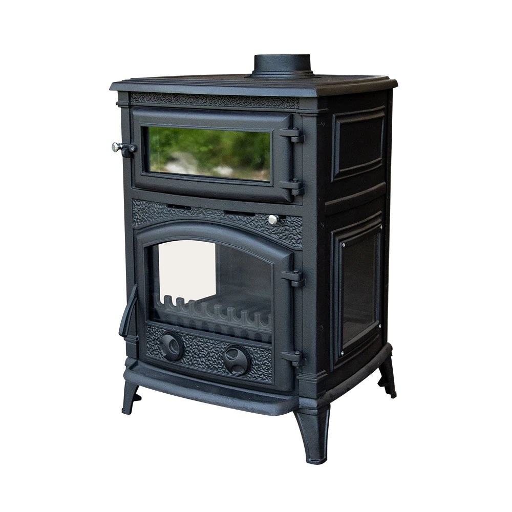 Factory Direct Sale Mild Steel Indoor Cooking Stove Fireplace Accessories Matt Black Eco-Friendly Durable Traditional Design for