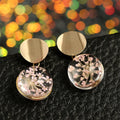 Trendy Glass Ball Starry Acrylic Earrings Temperament Wild Sequin Petals Earrings Korean Stud Dangle Earrings Accessories