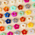 New 14*15mm Colorful Acrylic Beaded Handmade Dyeing Hollow Petal Flower Beads Charm for DIY  Making Jewelry Accessories