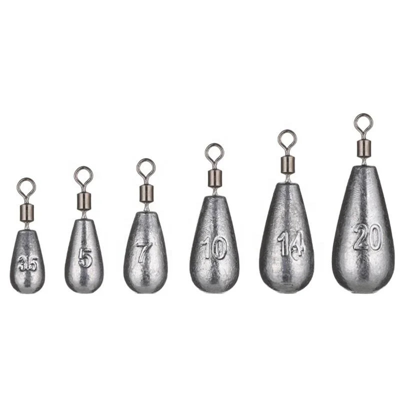 TAKEDO FD04 10pcs Per Bag Wholesale Drop Fishing Sinkers Center Hole Lead Weights Small Accessories Sea Fishing Tackle