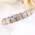 DIY Geometric Beads Hypoallergenic 18K Gold Plated Stainless Steel Module Bracelet 9mm Unisex