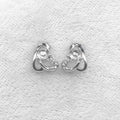Sterling Silver 4*4mm Semi Mount Stud Earrings Empty Frame Support Blank Setting S925 Base Without Center Stone for DIY Inlay