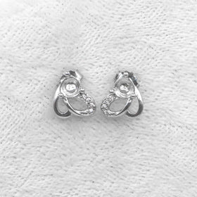 Sterling Silver 4*4mm Semi Mount Stud Earrings Empty Frame Support Blank Setting S925 Base Without Center Stone for DIY Inlay