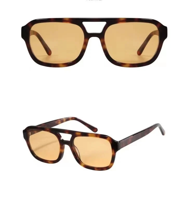 Yafu Small Quantity Custom Glasses Manufacturer. Acetate Frame Sun Men's and Women's Polarized Double Mid-beam Sun Frame
