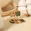 Trendy Titanium Steel Full Zircon Earrings Set for Girls Huggies Diamond Hoop Earrings Stainless Steel 18k Plated Jewelry