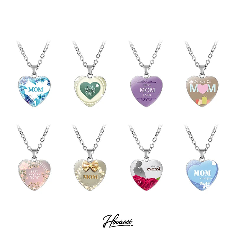 HOVANCI Mother Day Jewelry Pendant Necklace Letter I Love You Mom Necklace Jewelry for Mothers Gift