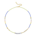 Waterproof PVD 18K Gold Plated Stainless Steel Colorful Rice Beads Acrylic Letter Love Dream Happy Necklace for Women P213246