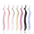 New Stainless Steel Slanted Tip False Eyelash Tweezers Comb Auxiliary Safety Extension Tweezers Eyelash Curler