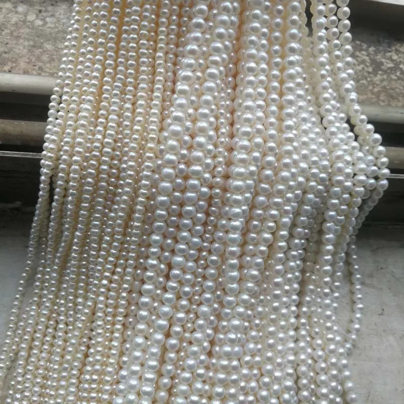 Natural Freshwater Pearl 3/4/5mm White Fresh Water Pearl Potato Shaped Loose Beads DIY Earrings Necklace Bracelet Accessories