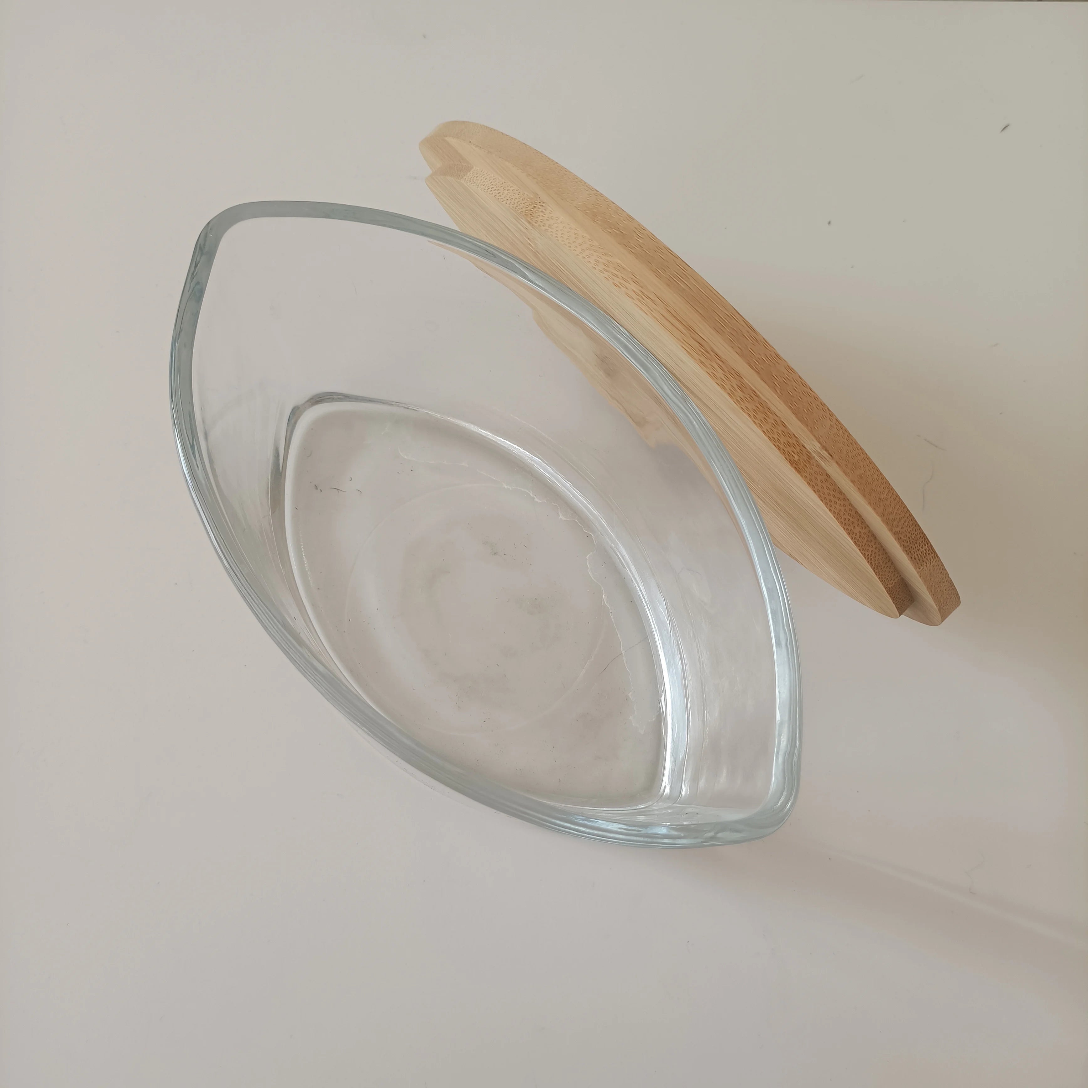 Oval Boat Shaped Glass Candle Containers for Candles