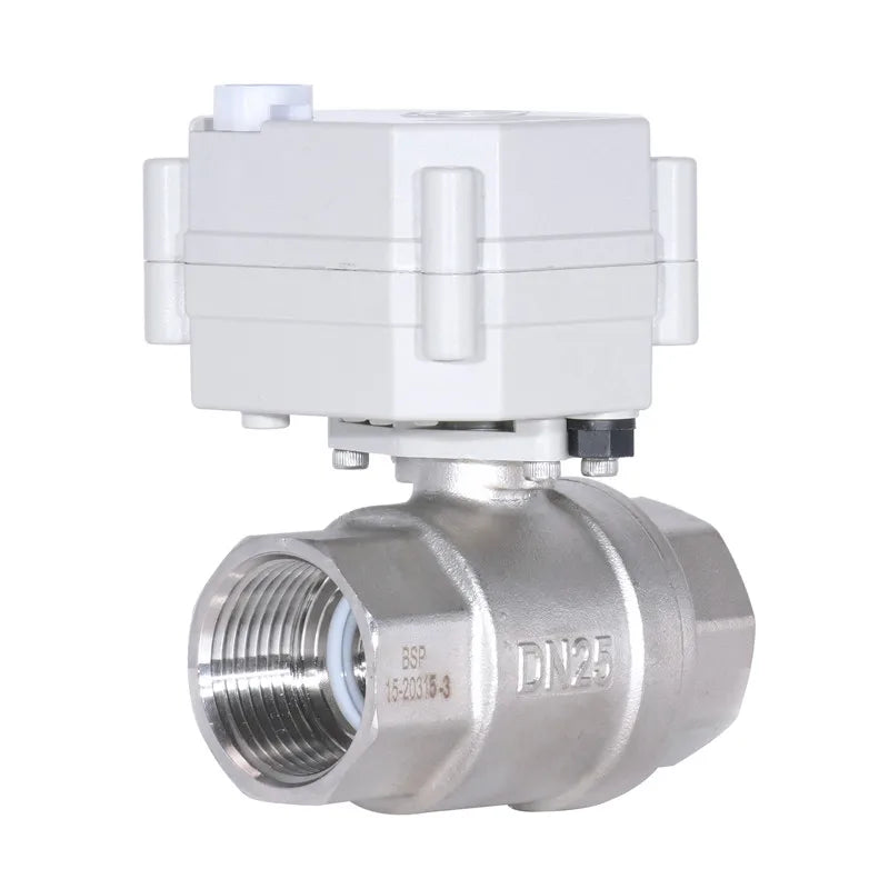 Tonheflow 2 Way 1 Inch  DN25 Stainless Steel Motorized  Water Ball Valve DC12 DC24V