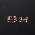 Abiding Personality Engraved FOREVER LOVE Rose Gold Plated Lab Created Diamond Couple Bands Rings Name Engraving Couple Ring