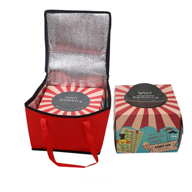 Eco Friendly Custom Waterproof Printed Large Portable Insulated Ice Bag Cake Cooler Lunch Cooler Bag