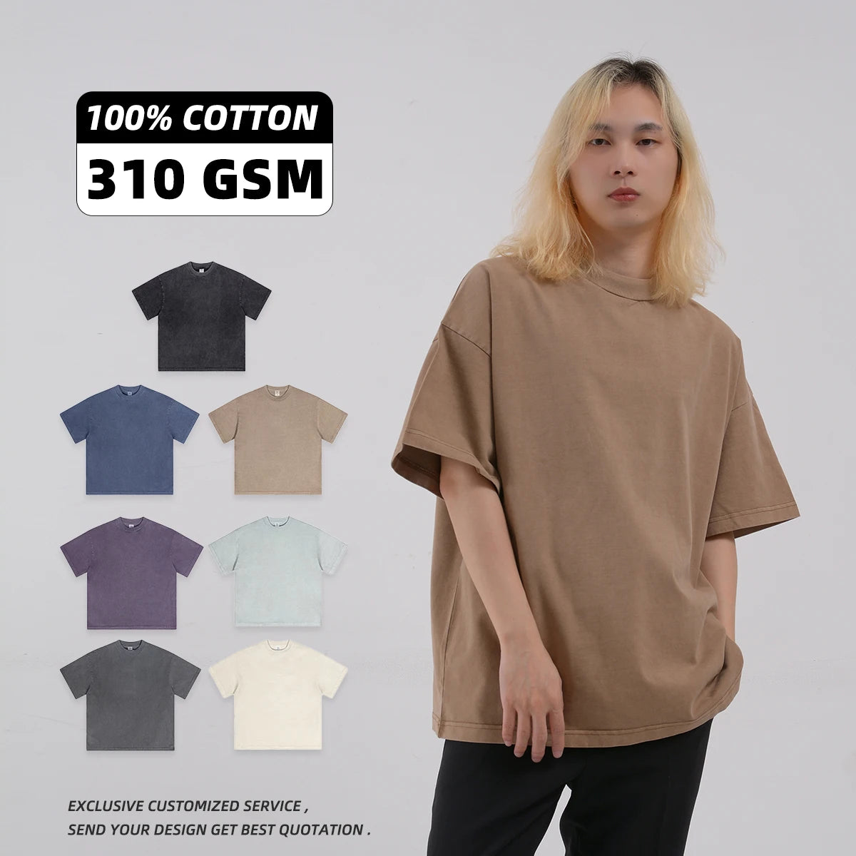 Luxury Men 100% Cotton T Shirt High Quality Blank Vintage Logo Custom Faded Oversized Acid Washed T Shirt