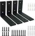 1/4inch Thick 6.25 X4.25 Inch Floating Industrial Wall Corner Mount Metal Rustic Shelf Brackets with Screws and Wall Anchors
