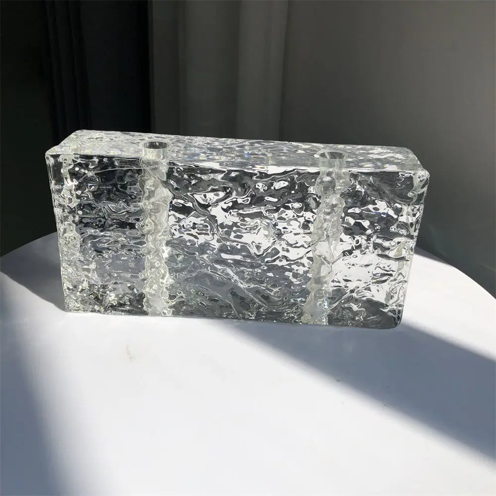 ADL 50*100*200mm Clear White Glass Bricks with Holes-Durable Modern Design for Kitchen Living Room Bedroom Decoration