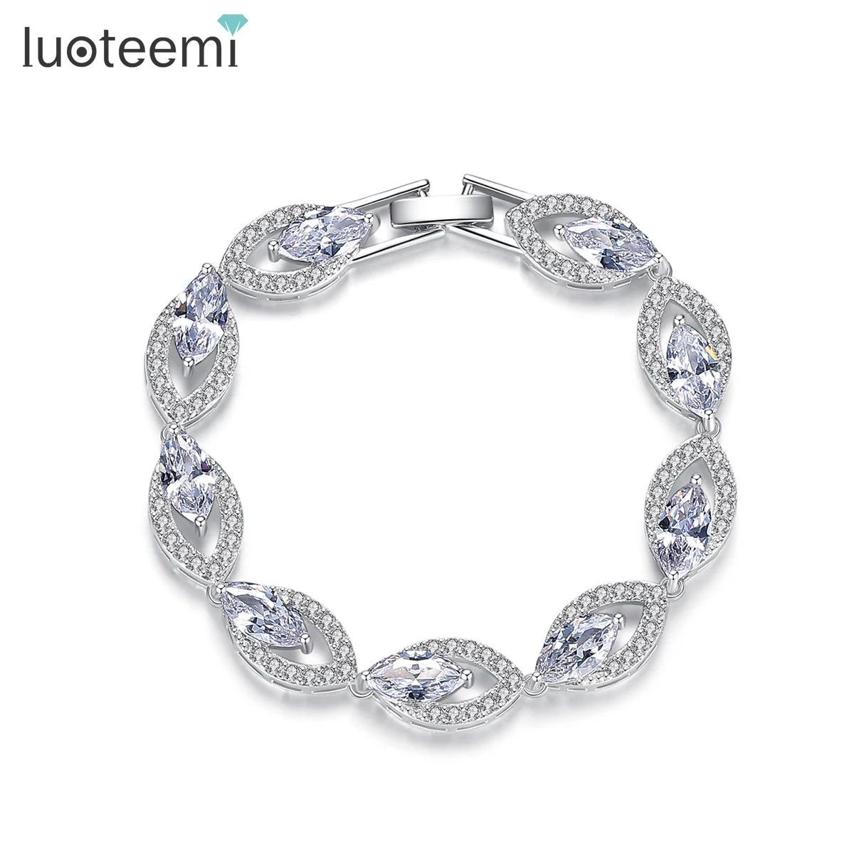 LUOTEEMI Classical Jewelry Charm Designer Ice Out Accessory Stone Luxurious Bling Woman Blinged Zircone Bracelet
