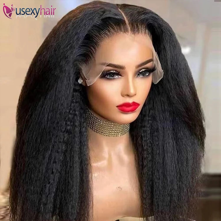 Wholesale Raw Indian Hair Wig Vendors 360 Full Frontal Lace Wigs Human Hair Kinky Straight Transparent Lace Wigs for Black Women