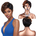 Loose Curl Short Wig Wavy Ombre Color Natural Human Hair Popular Cut Hairstyle