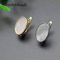 Wholesale Fashion Woman Jewelry Findings Color Remain 18K Gold Silver Plated Oval Shape Shell Earring Hooks Clasps