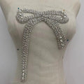 Custom Delicate Handmade Bow Rhinestone Applique for Dress