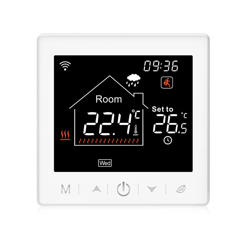 WiFi Smart Gas Boiler Thermostat for Floor Heating Programmable Touch Screen for Apartment Use