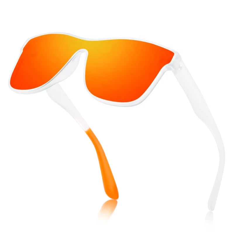 DUBERY Wholesale CE UV400 Unisex Designer Sunglasses Orange Red Blue Frame PC+TAC Material Fashion Trendy Low MOQ OEM Options