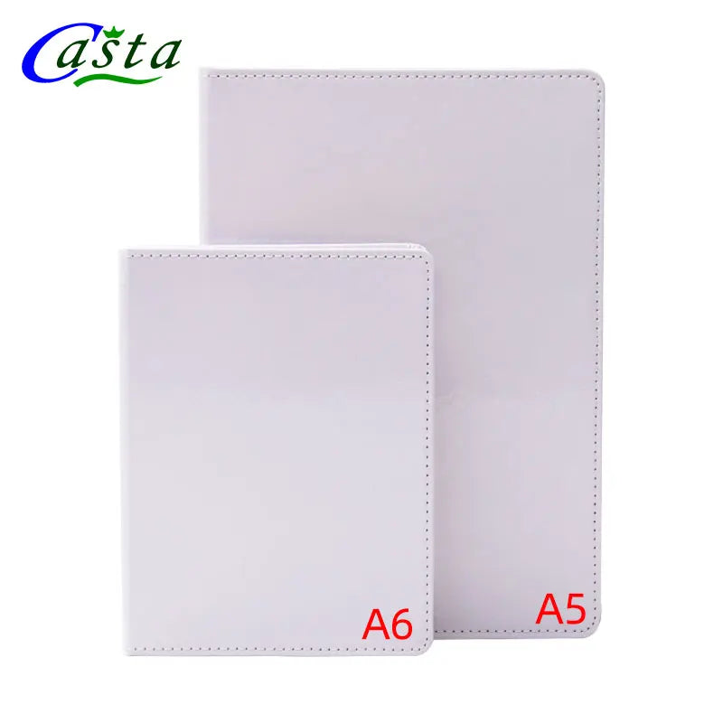Sublimation Double Side A6 Mini Notebook Journal White PU Cover for Sublimation Custom Logo Leather Notebook