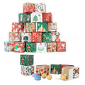 24 Pcs/Set Christmas Advent Calendar Gift Box Paper Candy Chocolate Gift Boxes for Xmas New Year Navidad Party Decor