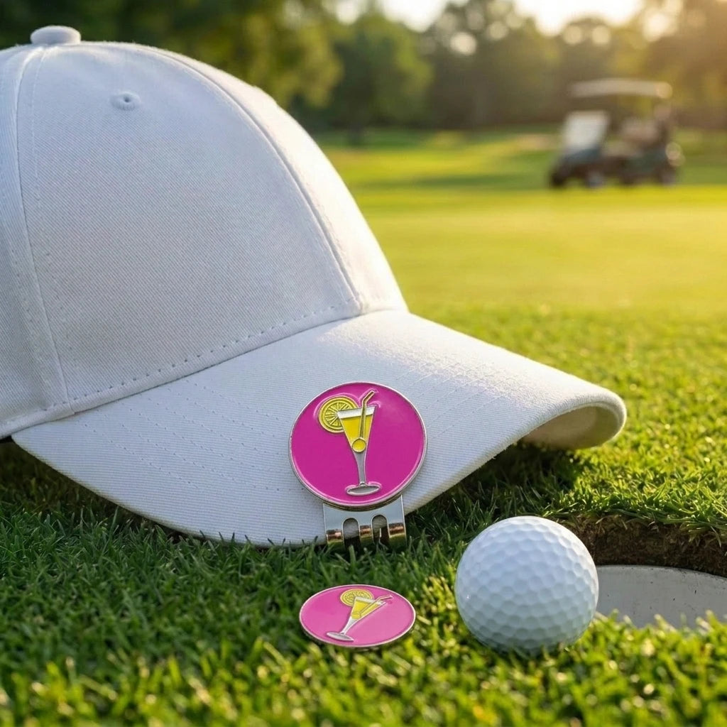 Engravable Personalized Metal Lemon Cup Golf Ball Marker with Hat Clip Durable Custom Novelty Golf Gift for Golfers