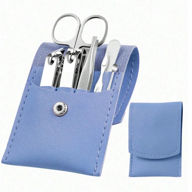 Stainless Steel Manicure Set Bag Professional Nail Clippers Tool Kit Nail Care Set with PU Leather Case Pedicure Equipment