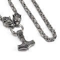 Fashion Accessories Viking Jewelry Stainless Steel Charm Jewelry King Chain Viking Thor Mjolnir Hammer Necklace Viking Necklace