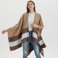 Wholesale 2023 Newest Design Fashion Acrylic Poncho Shawls for Women Plain Camel Color Winter Warm Cashmere Cape Ponchos