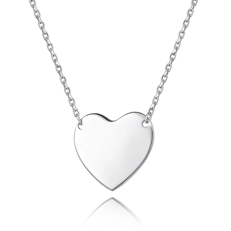 POLIVA Fashion Jewelry Wholesale 925 Sterling Silver Necklaces 18K Gold Plated Heart Shape Personalized Name Necklace Blank
