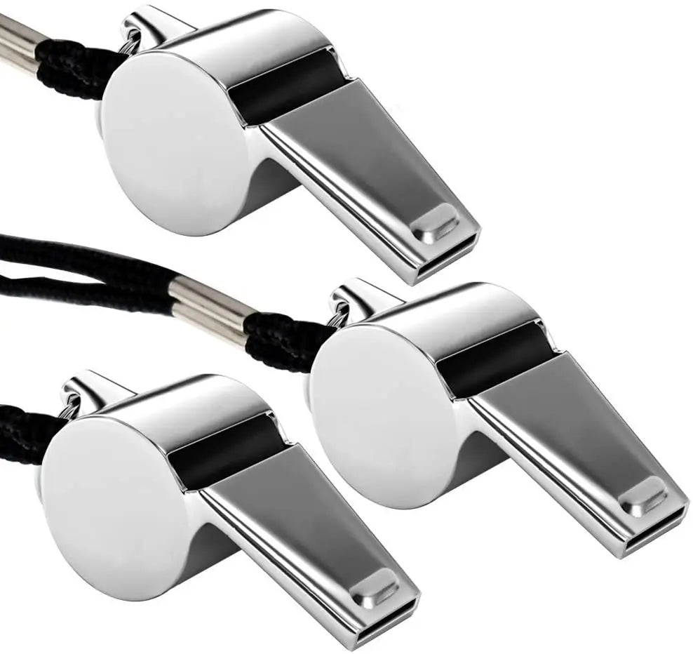 Emergency Metal Whistle with Lanyard Loud Whistle for Referee Silbatos De Emergencia